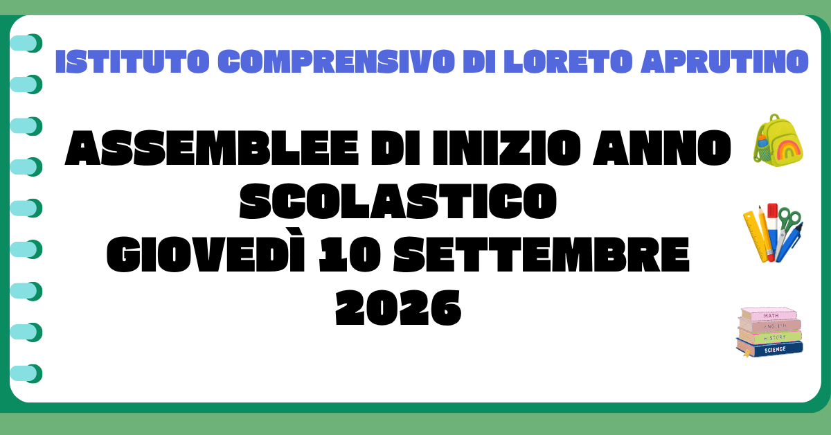 Giovedì 10 Settembre - Assemblee avvio A.S. 2026-27